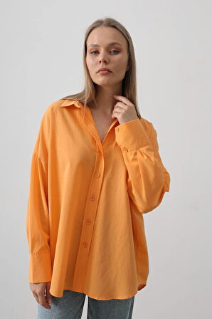 Geniş anşet Detaylı Gömlek  Kavun