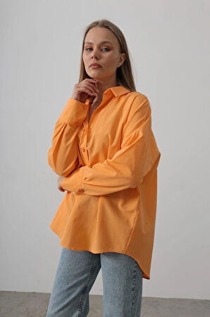 Geniş anşet Detaylı Gömlek  Kavun