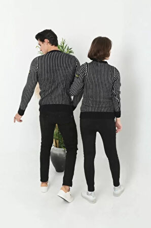 Erkek Bisiklet Yaka Yün Örmeli Triko Kazak  iyah