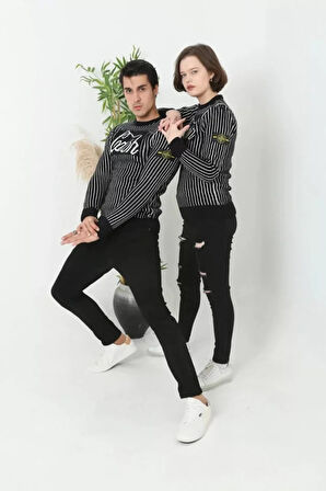 Erkek Bisiklet Yaka Yün Örmeli Triko Kazak  iyah