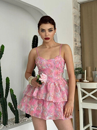 Flora İp Askılı Elbise