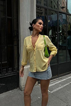 Poulina Flamlı Keten Gömlek 325708