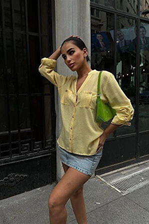 Poulina Flamlı Keten Gömlek 325708