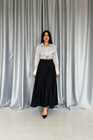 iyah Yanları Büzgülü Uzun Etek