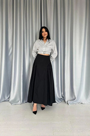 iyah Yanları Büzgülü Uzun Etek