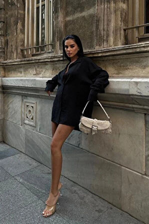 Alina Kol Cut Out Keten Gömlek 325208