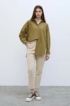 Uzun Kol Gömlek  Koyu Haki