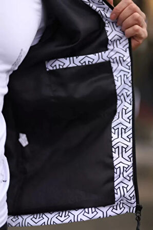 Unisex Kapüşonlu İçi Astarlı Yağmurluk  Beyaz