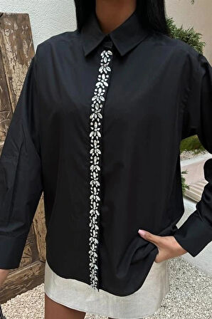 Önü Şerit Taşlı Gömlek 3448