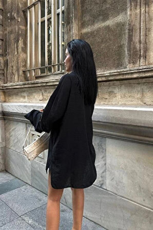 Alina Kol Cut Out Keten Gömlek 325208