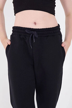 Üç İplik Basic astikli Eşofman Pantolon  acivert