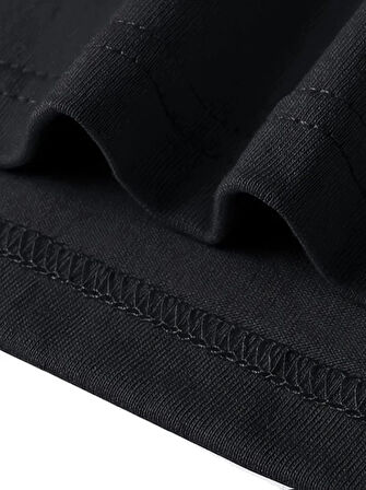 Baskılı Oversize Bisiklet Yaka Tshirt  iyah