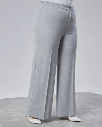 Poly Viscose Full Lycra Beli̇ Lasti̇kli̇ Battal Pantolon