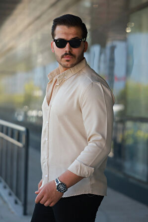 Erkek Uzun Kollu Regular ofya Keten Gömlek