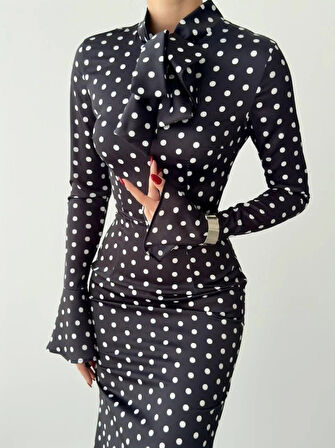 Potenza Puantiyeli Elbise