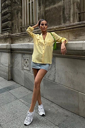 Poulina Flamlı Keten Gömlek 325708