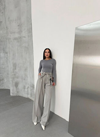 Sante Çi̇zgi̇li̇ Bel Kuşakli Palazzo Pantolon