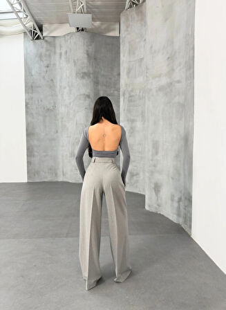 Sante Çi̇zgi̇li̇ Bel Kuşakli Palazzo Pantolon