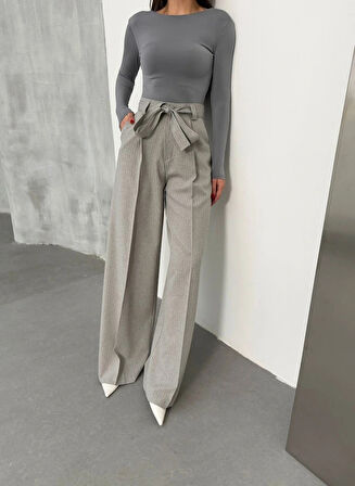 Sante Çi̇zgi̇li̇ Bel Kuşakli Palazzo Pantolon