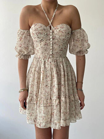 Hans Boyundan Bağlamalı Elbise