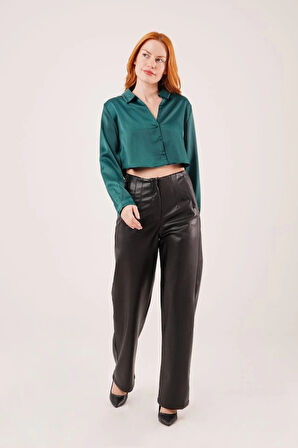 aten Crop odel Yeşil Gömlek