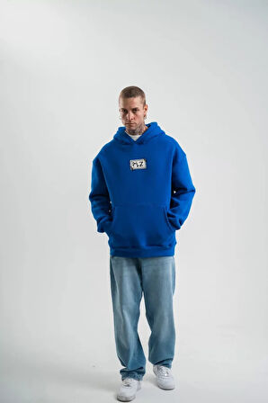 Unisex Kapşonlu Uzun Kol Patchli Nakışlı weathirt  avi