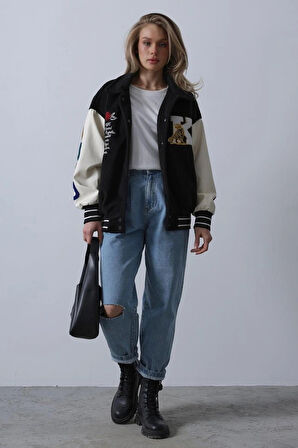 Kaşe Biker Ceket  iyah