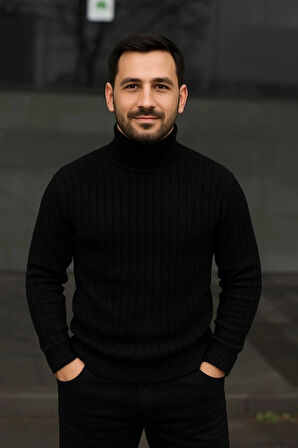 Erkek Fitilli Triko Kazak 3lÜ et Bebek avisi Bej iyah Regular Balıkcı Yaka Tam Boğazlı Triko eti odeli Kazak