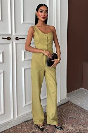 Tek Omuz Büstiyer Plazzo Pantolon Viscon Takım 10159