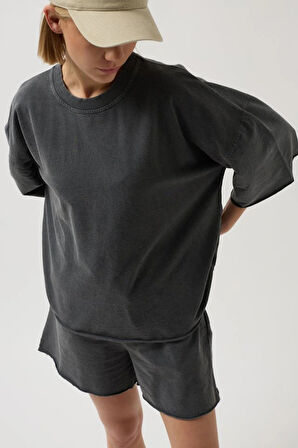 Oversize azer Kesim Bisiklet Yaka Thirt