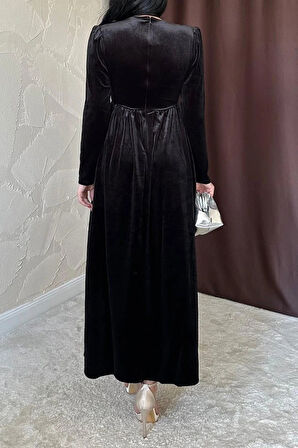 iyah Göğüs Altı Taşlı Elbise