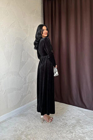 iyah Göğüs Altı Taşlı Elbise