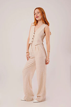 Kırçıllı Desen Bej Takım