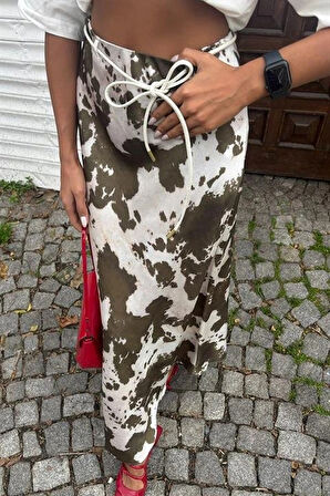 İnce Deri Kemerli Chanel Saten Etek 4050