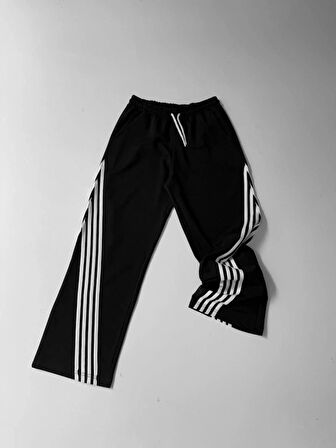 İki İplik Kumaş Şeritli Alt Esofman  iyah