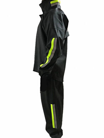Unisex Tam Kalıp otorcu Kurye Su Gecirmez Yağmurluk Takım  Siyah