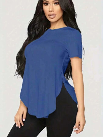 Kadın Türlü Viskon Kumaş Yırtmaç Detaylı Bluz