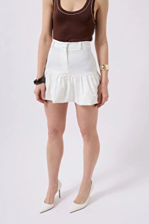 Büzgü Detay Mini Etek