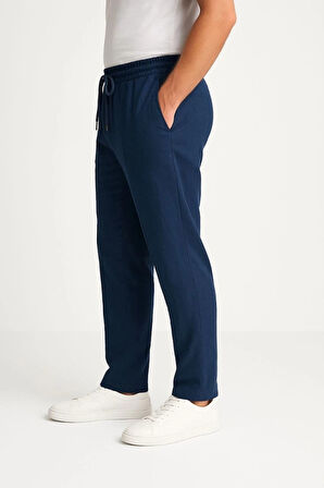 Erkek Keten Pantolon – Cepli, Beli astikli Ve Bağcıklı, Nefes Alan Rahat Kalıp, Yazlık Ve Baharlık Günlük Giyim, Şık  Konforlu Boru Paça odel  acivert