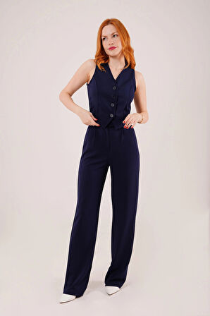 Önü Düğmeli acivert Yelek