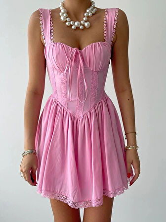 Lille Arkası Bağlamalı Elbise