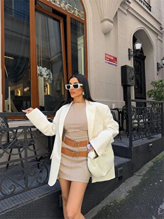 POYVİCON ÇİFT KEER DETAYI EBİE  Bej