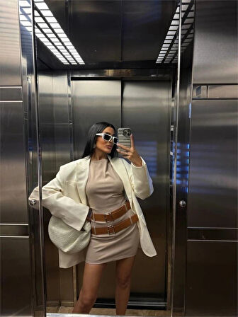 POYVİCON ÇİFT KEER DETAYI EBİE  Bej