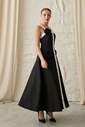 iyah Güllü Askılı Elbise