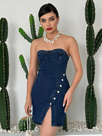 Nerg Düğme Detaylı Elbise