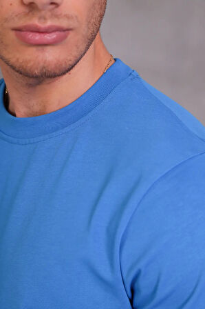 Erkek Relax Fit Bisiklet Yaka %100 Pamuk Rahat Kesim Basic Tişört