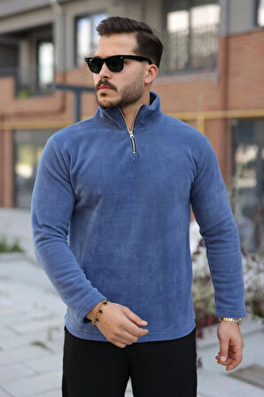 Erkek Zip Yaka Beli astikli Polar