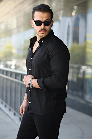 Erkek Uzun Kollu Regular ofya Keten Gömlek