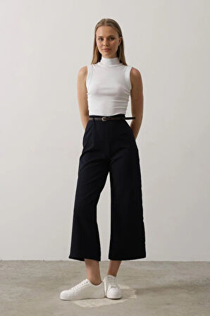 Kemer Pens Detaylı Pantolon  Lacivert