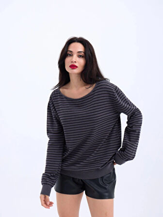 4215 TRİKO ÇİZGİLİ SALAŞ KAZAKANTRASİTSİYAH